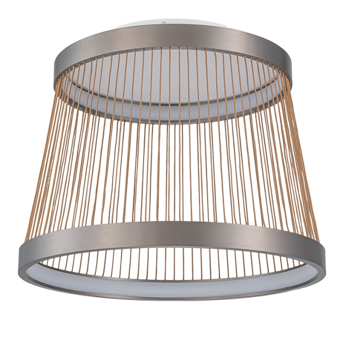Plafon Nordecor Beys 46 watts 3000K Cinza e Dourado Ø510mm 2939