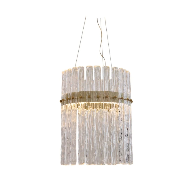Pendente Bella Freddo Dourado e Cristal Transparente 30 watts 3000K Ø300x400mm FRE1PD01TR10