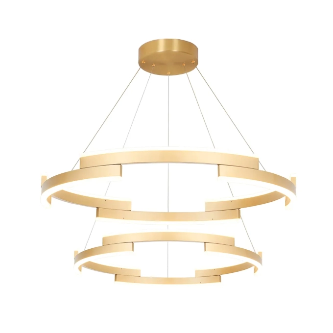 Pendente Bella Match Dourado 80 watts 3000K Ø600/Ø400x40mm MV002