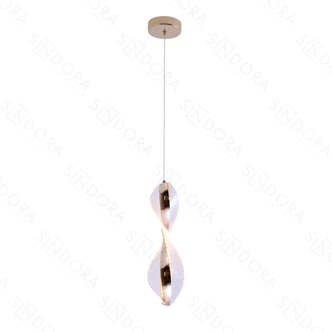 Pendente Sindora Metal Dourado e Acrílico 10 watts 3000K Ø300mm Bivolt QD05141