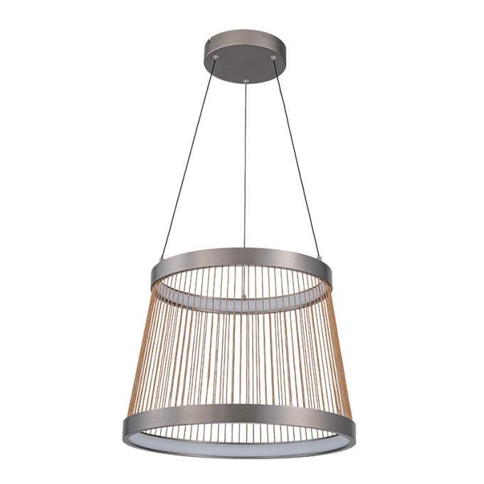 Pendente Nordecor Beys 46 watts 3000K Cinza e Dourado Ø510mm 2940