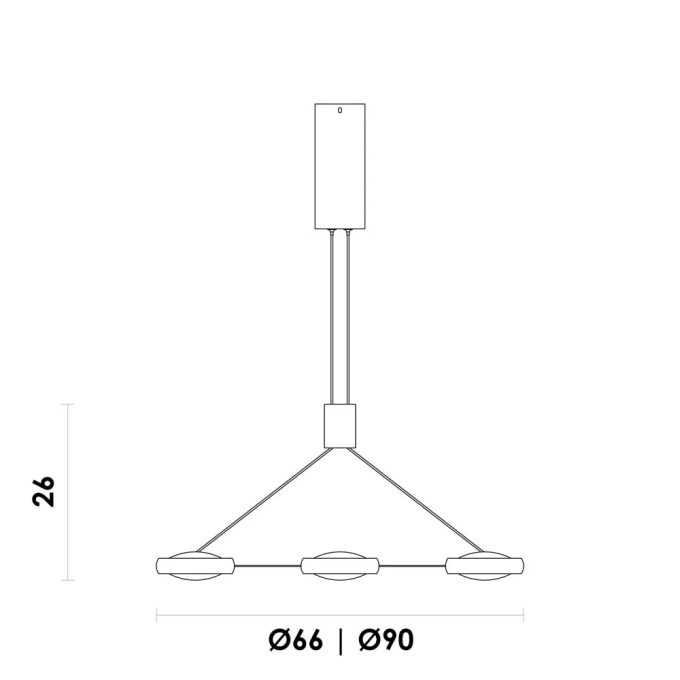 Pendente Bella Beep Dourado 45 watts 3000K Ø660x60mm KW010G