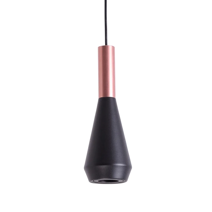 Pendente Bella Pituco Rose Gold e Preto 1L GU10 Ø90x260mm ML016B