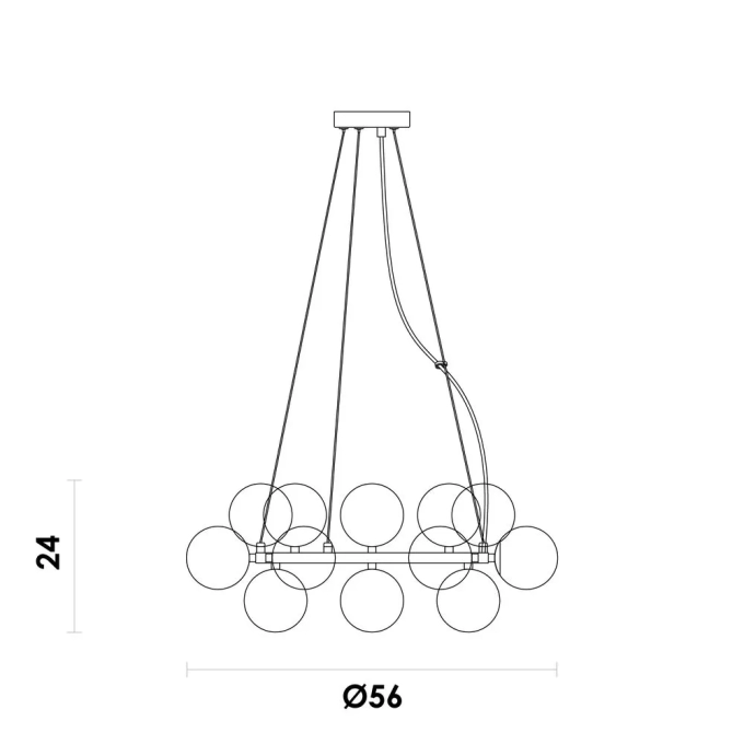 Pendente Bella Halo Niquelado e Cromado 15L G9 Ø560x240mm JO004NK