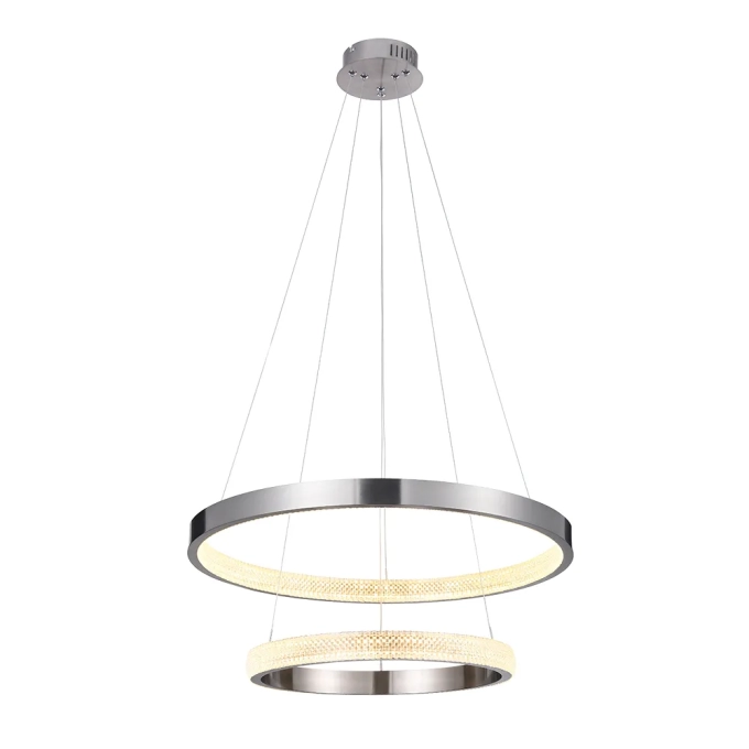 Pendente Bella Oca Niquelado e Transparente 54 watts 3000K Ø600x40mm GD002NK