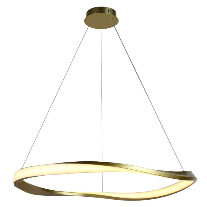 Pendente Bella Mobius Metal Dourado e Acrílico 36 watts 3000K Ø800x30mm MOB1PD01DR080
