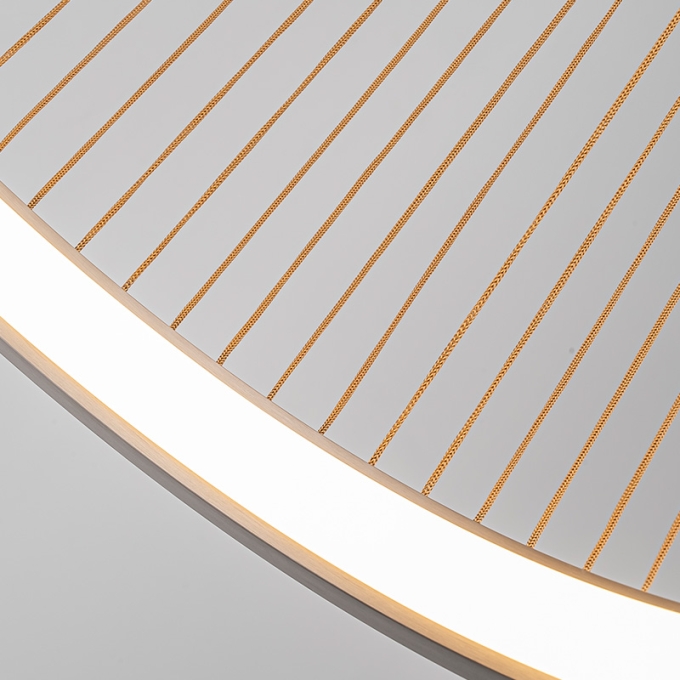 Pendente Nordecor Beys 50 watts 3000K Cinza e Dourado Ø680mm 2941