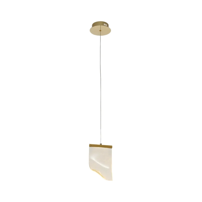 Pendente Bella Onda Metal Dourado e Acrílico e Transparente 2,5 watts 3000K 220x150x70mm OC008S