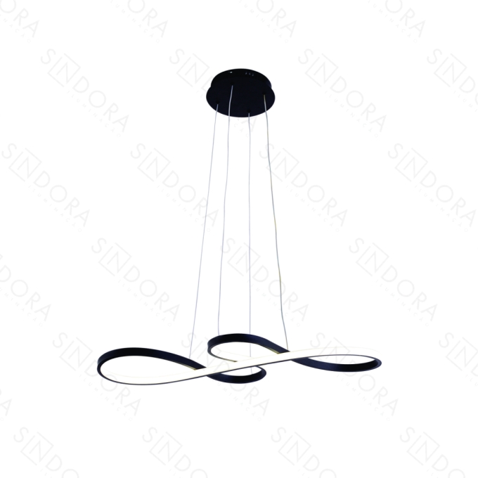 Pendente Sindora Metal Preto Silicone 47 watts 3000K 4000K 6000K Ø750mm QD05316