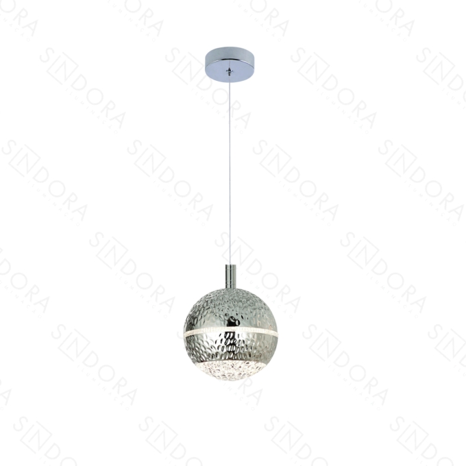 Pendente Sindora Metal e Plástico Cromado 8 watts 3000K Ø120x150mm QD05171