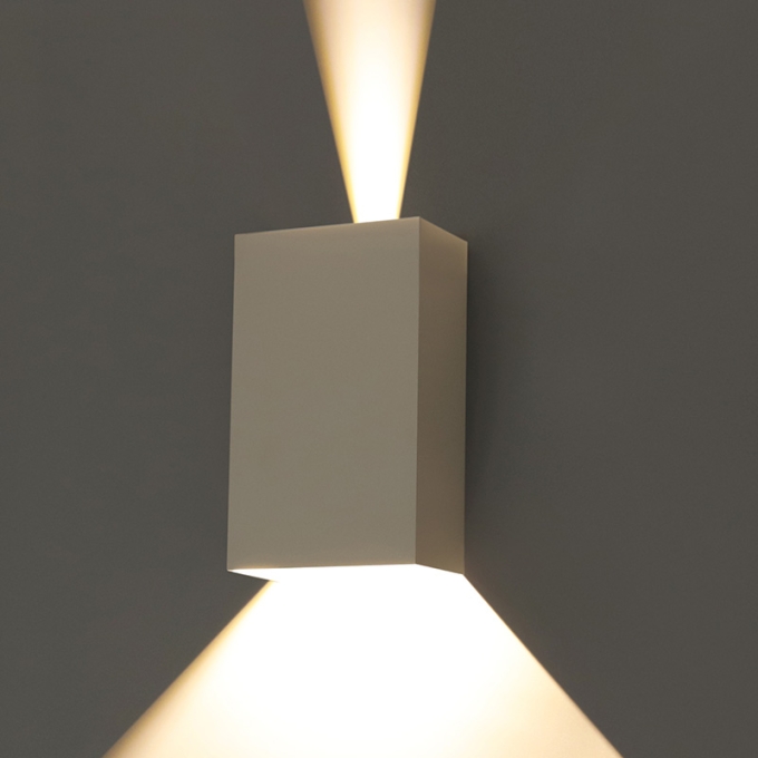 Arandela Nordecor Siki Facho Duplo 10 watts 3000K Branco IP65 Bivolt 50x150x92mm 6690