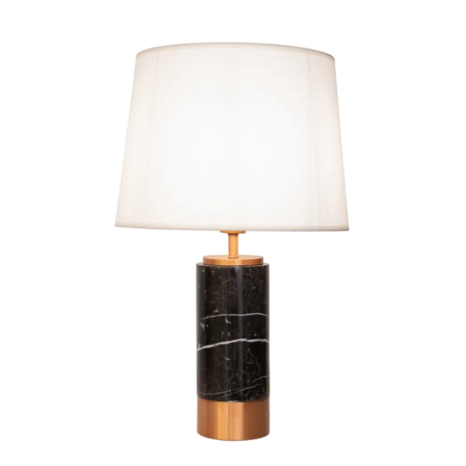 Base p/ Abajur Bella Marmo Cobre e Preto 1L E27 Ø120x390mm GL001EB