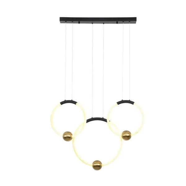 Pendente Bella Mondo Metal Preto e Dourado 41 watts 3000K 80x740x460mm KA003