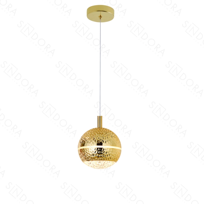 Pendente Sindora Metal e Plástico Dourado 8 watts 3000K Ø120x150mm QD05170