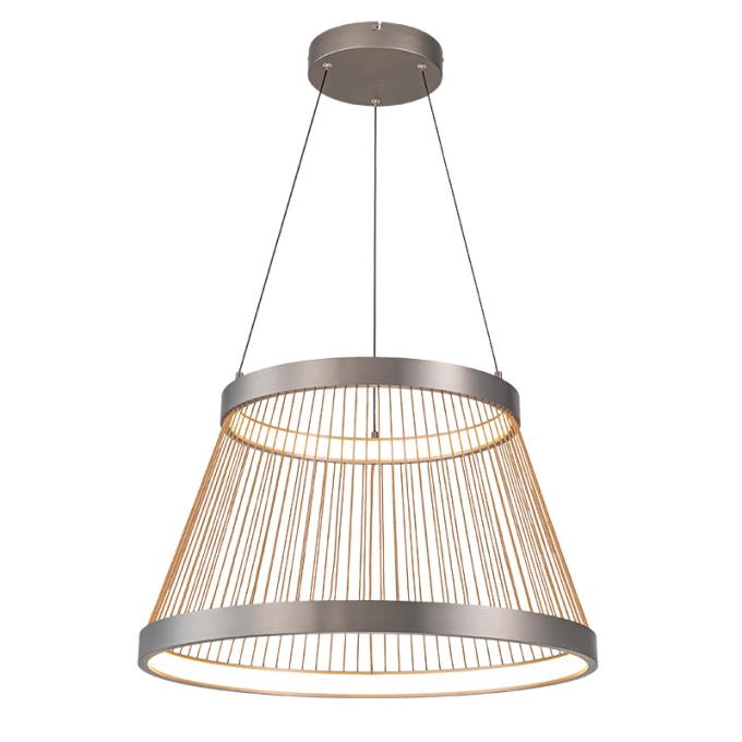Pendente Nordecor Beys 50 watts 3000K Cinza e Dourado Ø680mm 2941