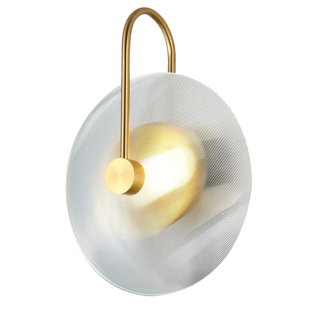 Arandela Bella Vinyl Vidro e Metal Dourado 5 watts 3000K 250x300x120mm VIN1AR01DR030