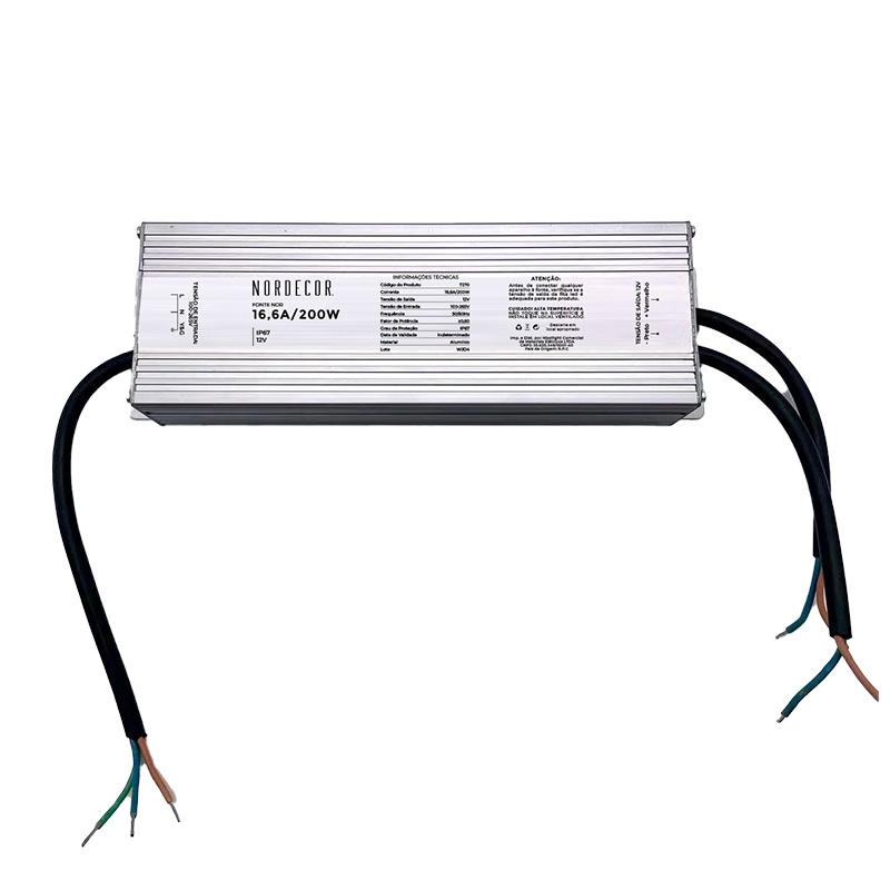 Fonte 12V Nordecor Nord IP67 Externo 16,6A 200 watts Bivolt 7270