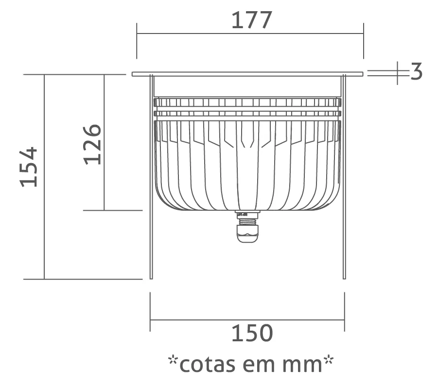 Embutido de Solo Powerlume 20 watts IP67 Alumínio e Difusor Acrílico Bivolt 126x177x150mm ESX20W