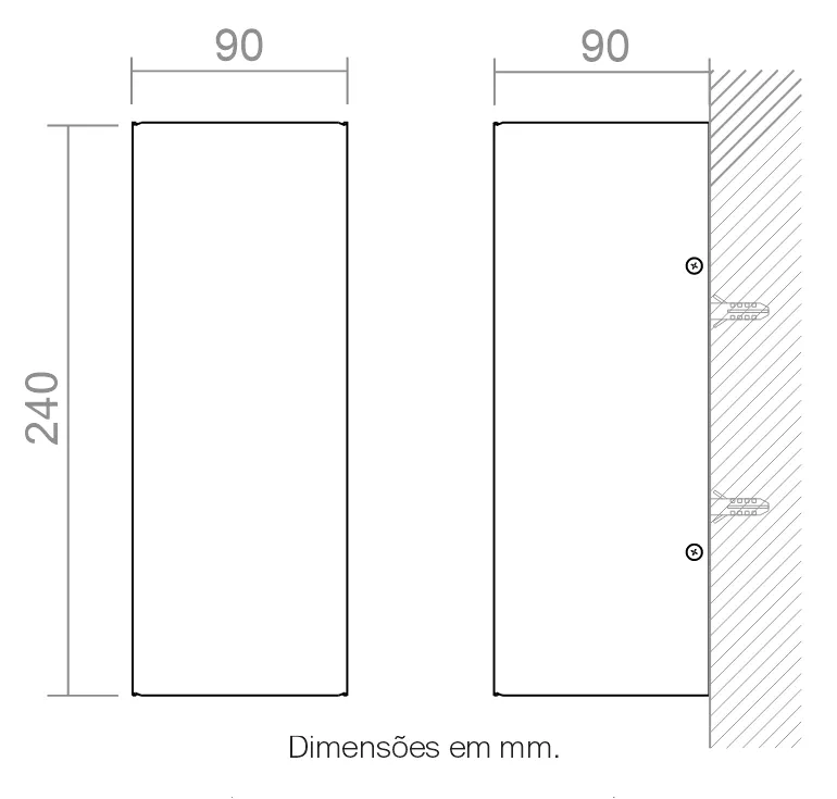 Arandela Powerlume 12 watts IP66 Facho Duplo Alumínio e Acrílico 240x90mm﻿ Bivolt ARC12W
