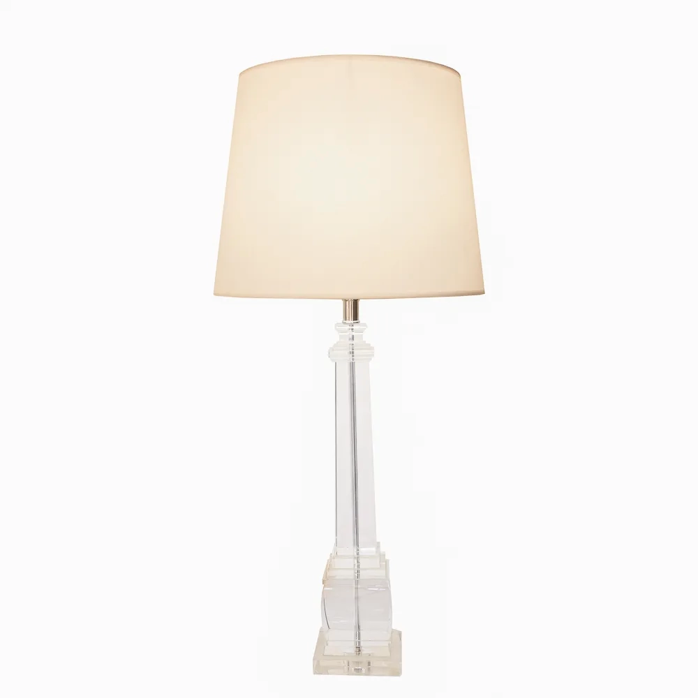Base p/ Abajur Bella Classic Cromado e Transparente 1L E27 140x140x650mm (Sem Cúpula) XL1155