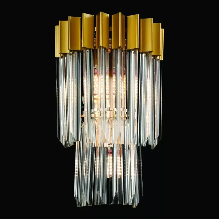 Arandela Sindora 3L E14 Metal Dourado e Cristal 280x440X170mm DCB01021