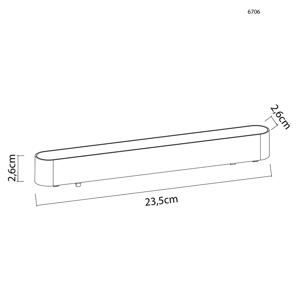 Módulo Magnético Nordecor Kay Difusor 12 watts 3000K 48V IRC90 Branco 235x26x26mm 6706