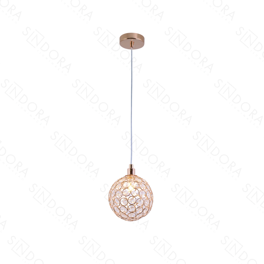 Pendente Sindora Metal Dourado e Cristal 1L G9 120mm QD05159