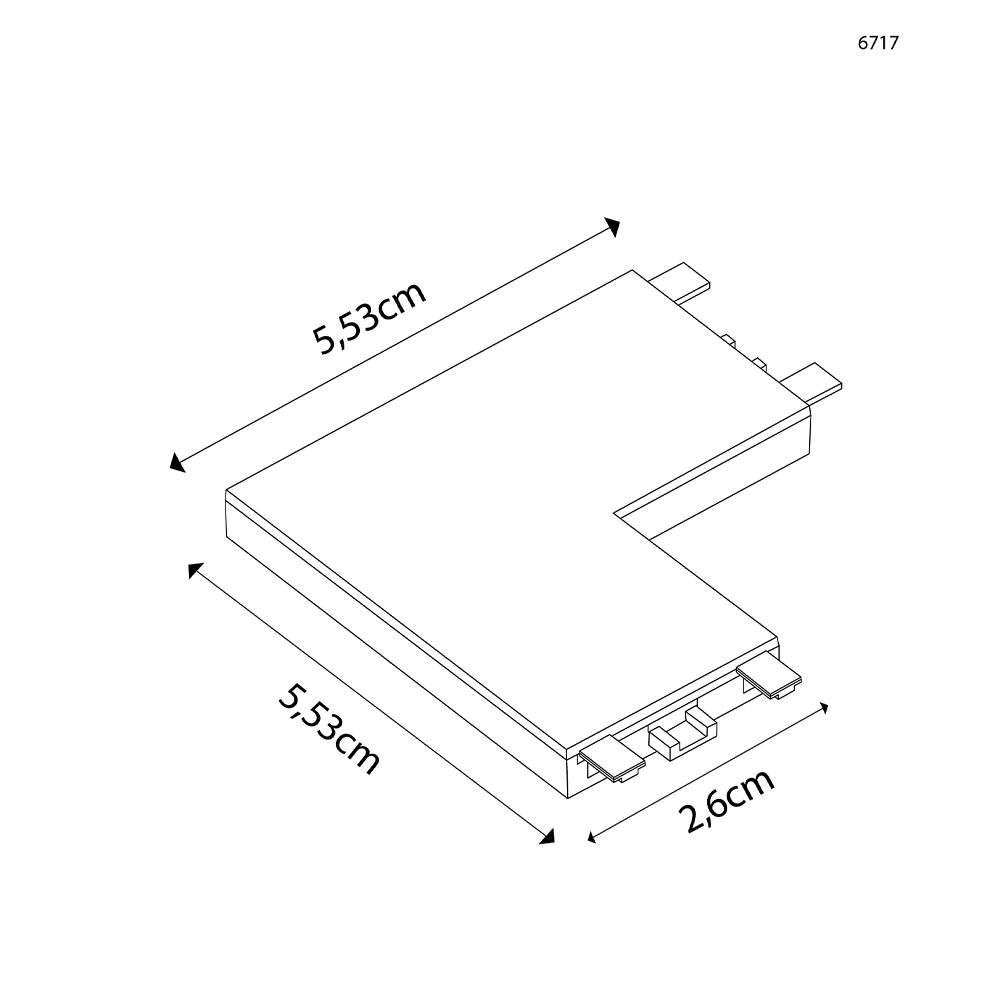 Emenda para Trilho Eletrificado Magnético Nordecor Kay L Branco 53x53x26mm 6717