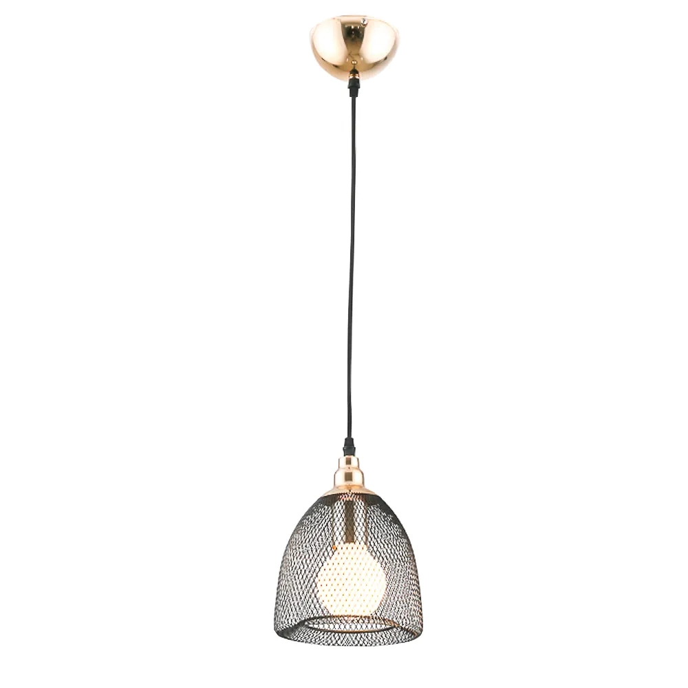 Pendente Bella Copper Preto e Dourado 1L E27 Ø180x240mm XN002G