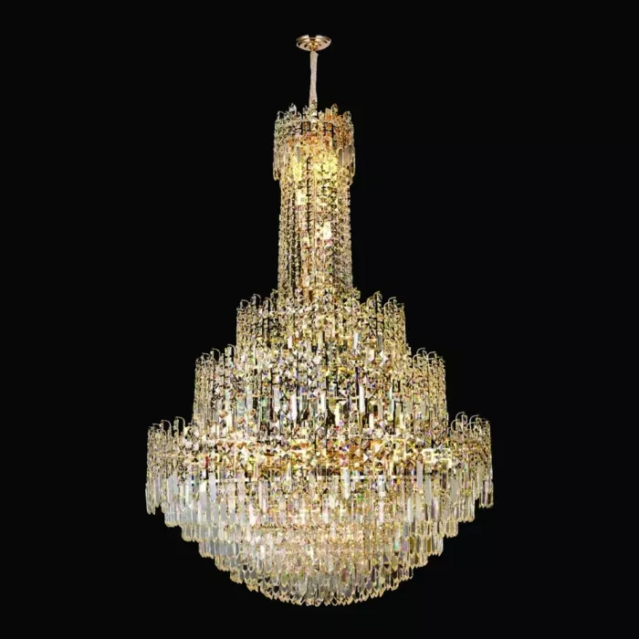 Pendente Sindora 39L E14 Metal Dourado Cristal Ø970x1500mm DCD01026
