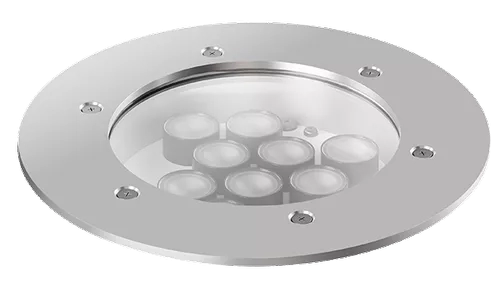 Embutido de Solo Powerlume 36 watts IP67 Alumínio e Difusor Acrílico Bivolt Ø230x200mm ES36W