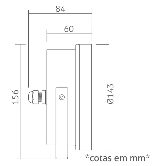 Projetor Powerlume Subaquático 20 watts IP68 12V Inox e Acrílico Bivolt Ø143x84mm PSA20W