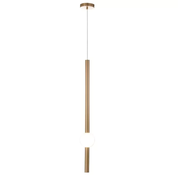 Pendente +Luz Tube Metal e Vidro Bronze 3,6 watts 2700K Ø35x900mm PE-107/90.27BRO