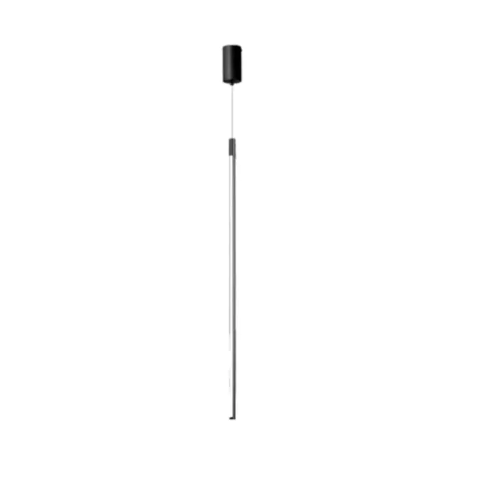 Pendente +Luz Tenues Alumínio Preto 8 watts 2700K Ø16x800mm PE-133/8.80PT