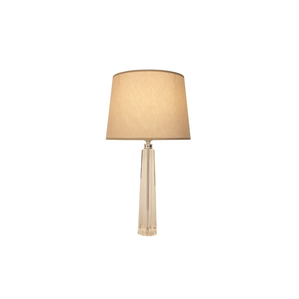 Base p/ Abajur Bella Classic Cromado e Transparente 1L E27 Ø90x450mm (Sem Cúpula) XL1151