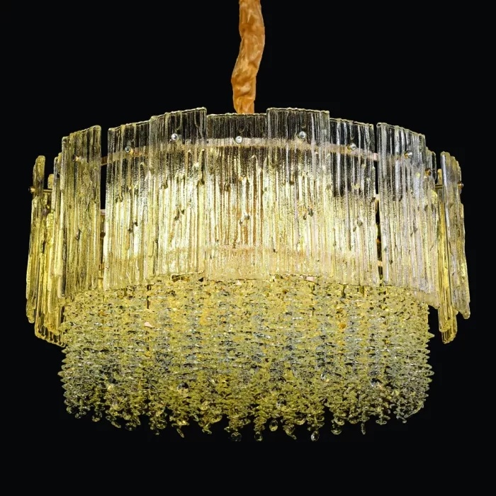 Pendente Sindora 11L E14 Metal Dourado Cristal Ø550x300mm DCD06598
