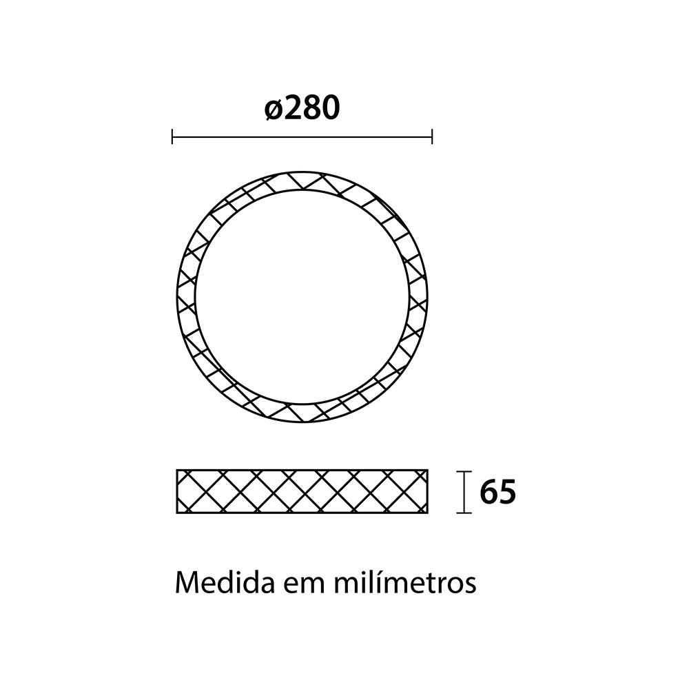 Plafon Blumenau Shine Liso 18 watts Temperatura Ajustável 3000K e 6500K Ø280mm 87010000