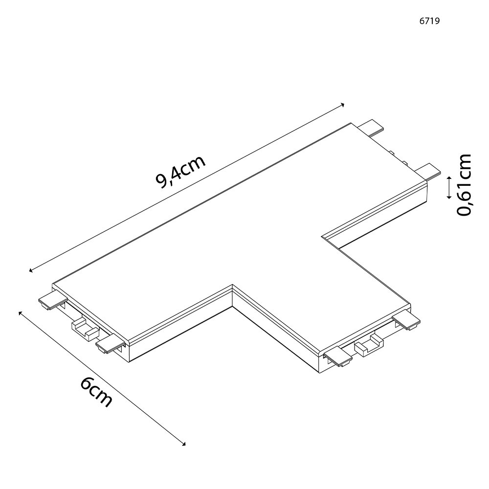 Emenda para Trilho Eletrificado Magnético Nordecor Kay T Branco 94x60mm 6719