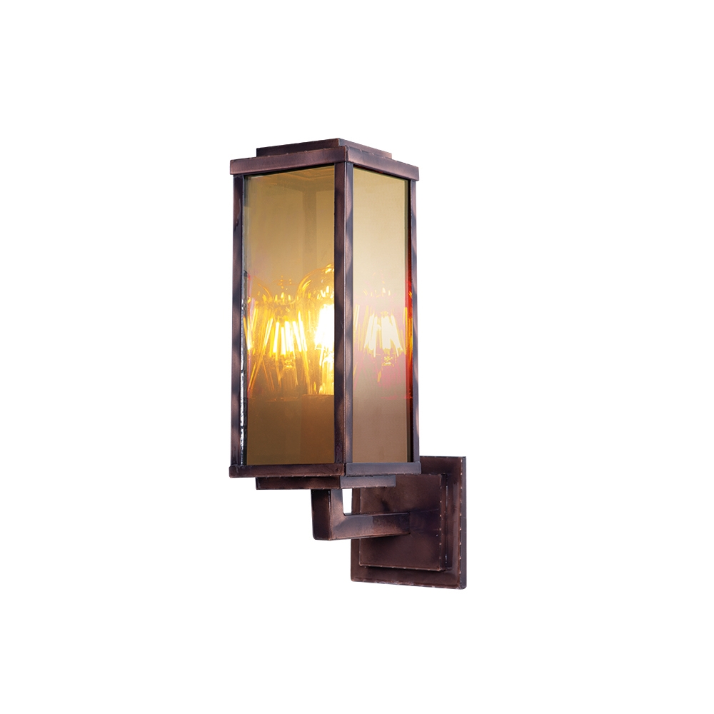 Arandela Blumenau Vintage Cover Metal Cobre Liso e Vidro Champagne 1L E27 185x380x110mm 925300-05