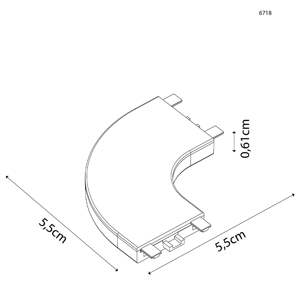 Emenda para Trilho Eletrificado Magnético Nordecor Kay 90° Branco 55x55mm 6718