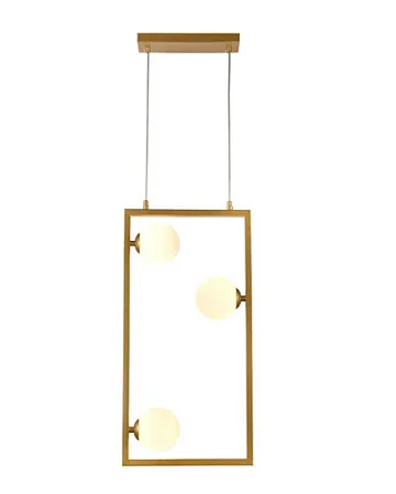 Pendente Bella Balanço Metal e Vidro Dourado e Branco 3L G9 300x600mm TR004