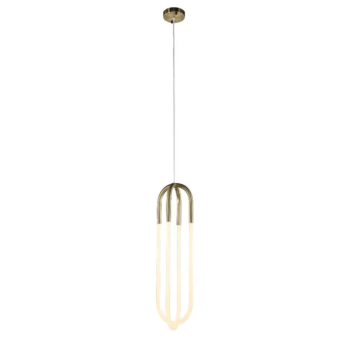 Pendente +Luz Anello Metal e Vidro Bronze 15 watts 2700K 205x760mm PE-118/80.27BRO