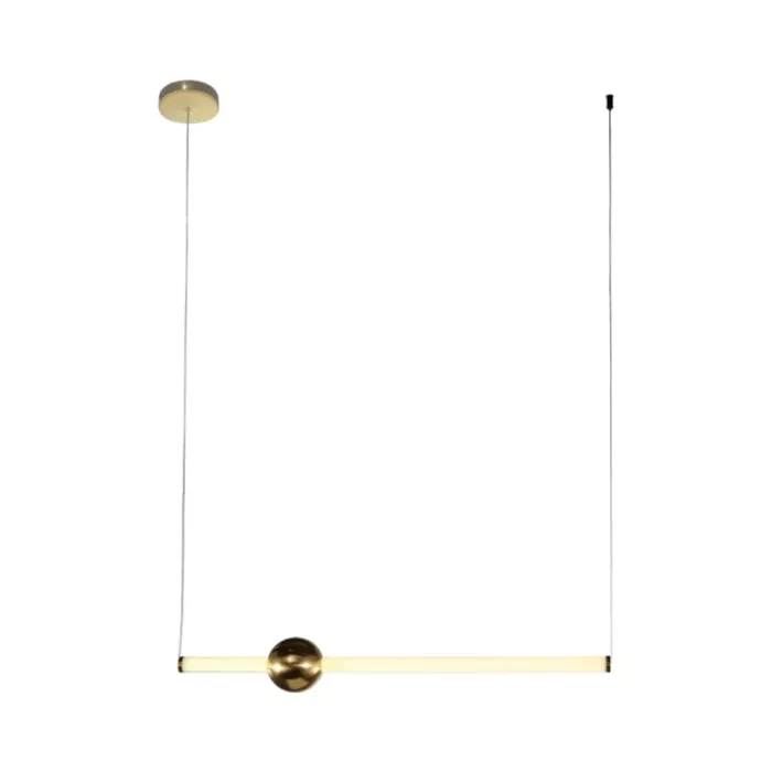 Pendente +Luz Tube Metal e Vidro Bronze 20 watts 2700K Ø35x900mm PE-104/90.27BRO