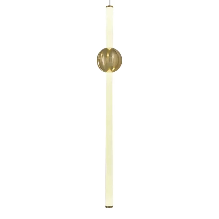 Pendente +Luz Tube Metal e Vidro Bronze 20 watts 2700K Ø35x900mm PE-106/90.27BRO