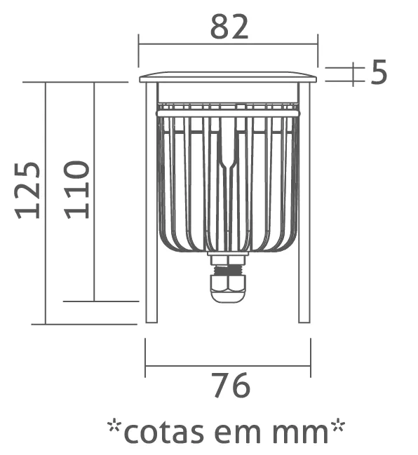 Embutido de Solo Powerlume 9 watts IP67 Alumínio e Difusor Acrílico Bivolt 125x82x76mm ESX9W