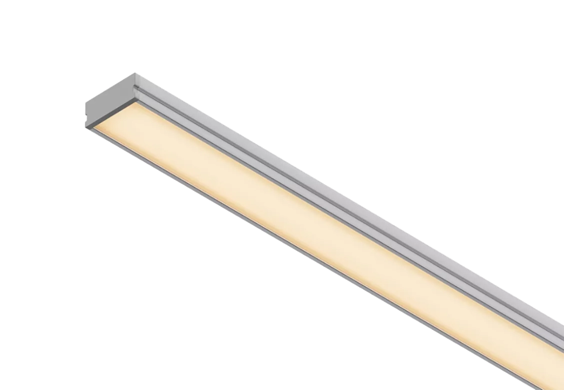 Perfil Powerlume Sobrepor Baixo Alumínio e ABS 18,4x8,2mm Barra de 2 metros SBP-B20