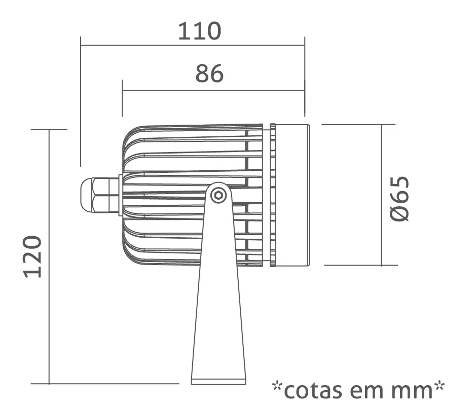 Projetor Powerlume 9 watts IP67 Alumínio e Difusor Acrílico Bivolt 110x120x65mm PJX9W
