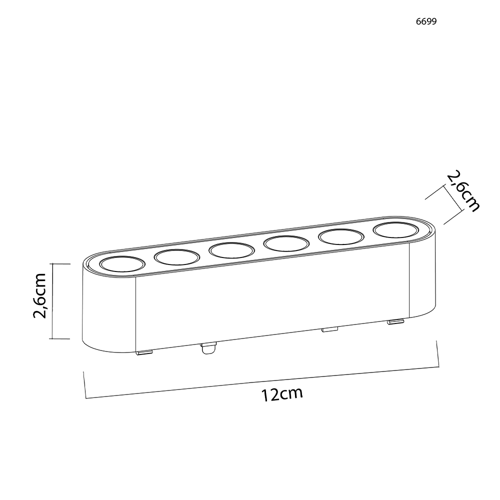 Módulo Magnético Nordecor Kay Pro 6 watts 3000K 24° 48V IRC90 Branco 120x26x26mm 6699