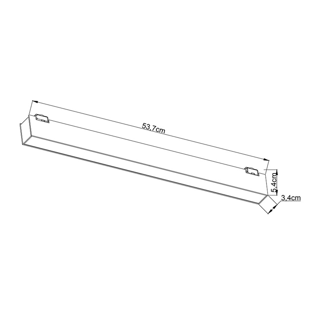 Módulo Linear Dif para Cinta Eletrificada Sity Nordecor 48V 24 watts 2700K IRC90 537x54x34mm  6651