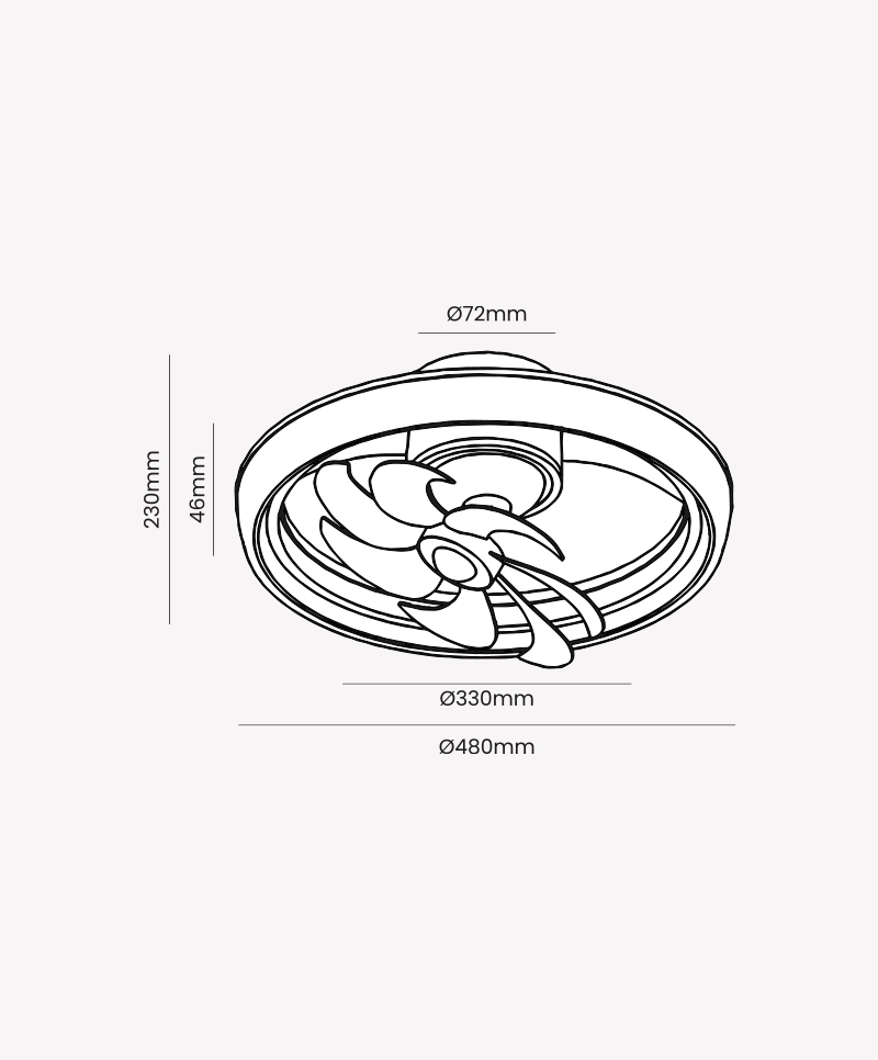 Ventilador de Teto Opus LED Air Ring Branco 40 watts Multitemperatura Ø460mm IP20 Bivolt OPS 85629